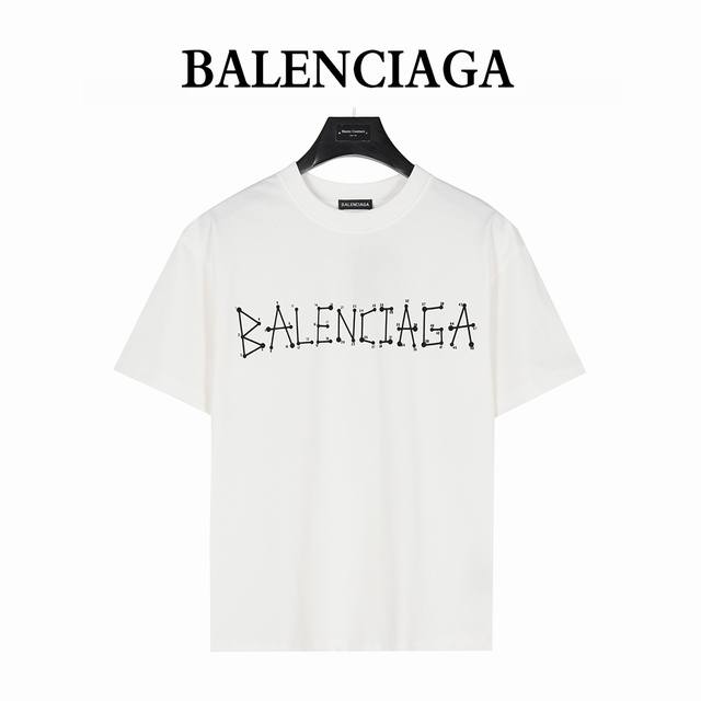 Balenciaga 巴黎世家 25Ss 几何Logo双B数字植绒短袖T恤 定织定染260G纯棉双纱紧密棉进口原版面料+2X2配套螺纹, 其基础款单品属于巴黎的