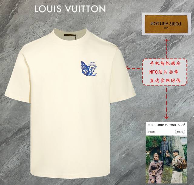 6669# 路易威登 Lv 2025新款高品质圆领短袖T恤 袖口车有进口绣花标 定制定染,手感非常舒服 超级百搭好看的一款短袖 三标齐全 非市场普通版本 随意对