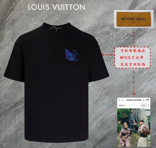 6669# 路易威登 Lv 2025新款高品质圆领短袖T恤 袖口车有进口绣花标 定制定染,手感非常舒服 超级百搭好看的一款短袖 三标齐全 非市场普通版本 随意对