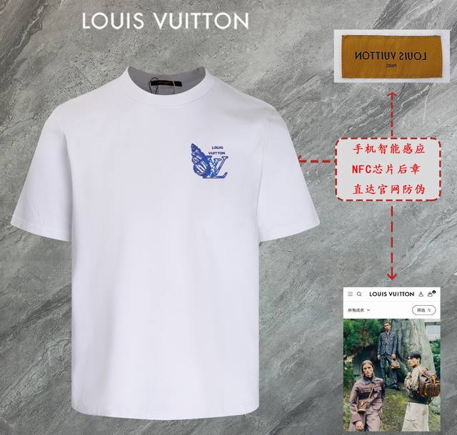 6669# 路易威登 Lv 2025新款高品质圆领短袖T恤 袖口车有进口绣花标 定制定染,手感非常舒服 超级百搭好看的一款短袖 三标齐全 非市场普通版本 随意对