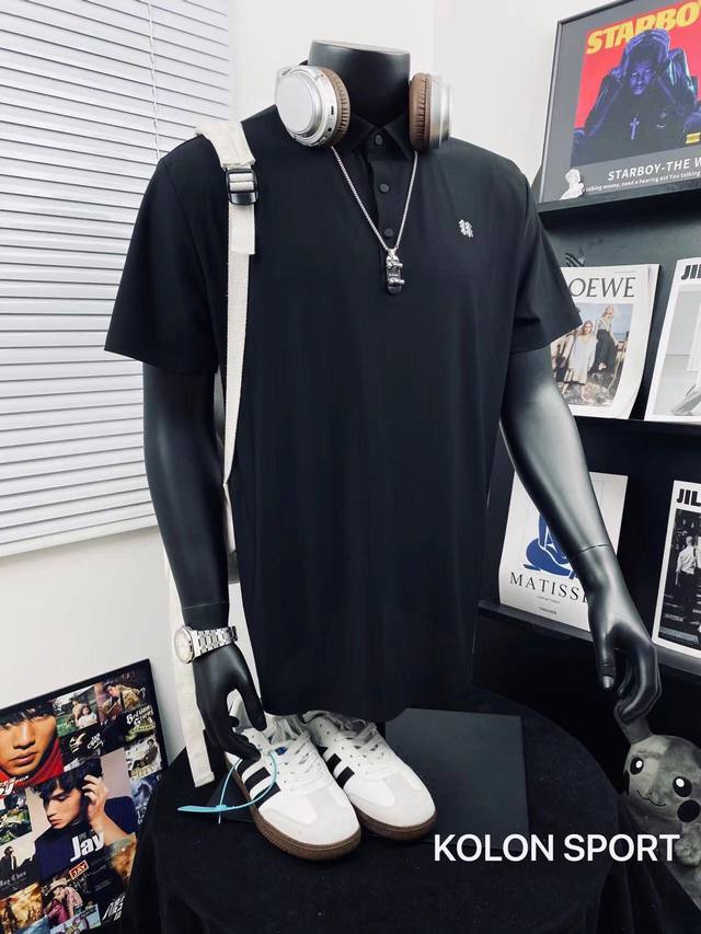Kolon Sport可隆高版本3D外凸胶印极感冰丝休闲Polo恤 自带凉感 清新凉心飞扬 柔软透气 不得不推荐一款非常受欢迎的硬货！三标齐全 专用包装袋 更有