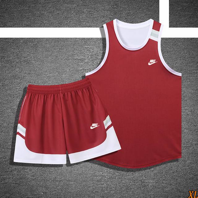 耐克 独家实拍上新夏季篮球服童装成人篮球服套装两件套运动服休闲服薄款速干球服无袖背心圆领T恤+短裤，本季主打，货源充足，放心主推，高端品质，经典设计，做工出色，