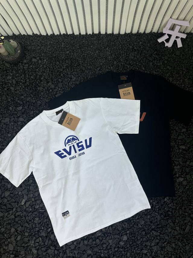 福神Evisu 夏季新款纯色胸口字母Logo图案印花设计感宽松透气休闲亲肤纯棉短袖T恤 男女同款 这件T恤一上身被追着要链接！穿上秒变行走的潮流Icon，谁穿谁