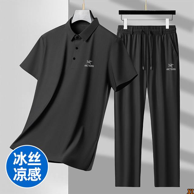 Arc’Teryx始祖鸟 独家实拍上新夏季高品质冰丝凉感亲肤爽滑商务休闲无痕Polo+长裤速干套装两件套，本季主打，货源充足，放心主推，高端品质，经典设计，做工