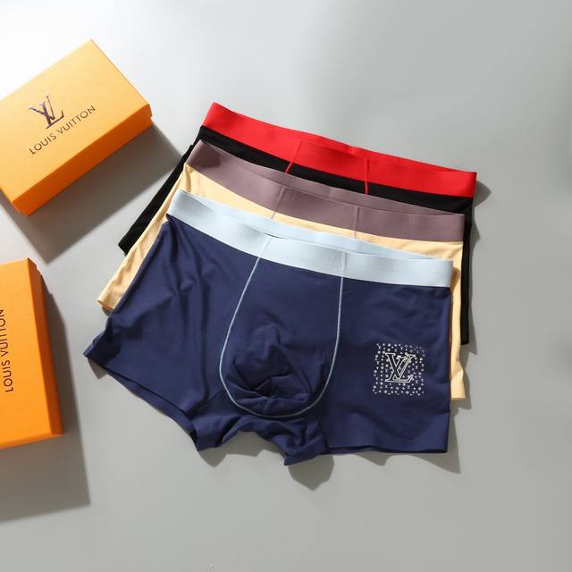 新品！Louis Vuitton Lv路易威登！原单品质！精品盒装男士内裤！外贸国外订单，高品质，莫代尔无痕切割工艺 科学配 92%莫代尔+8%氨纶 丝滑 透气