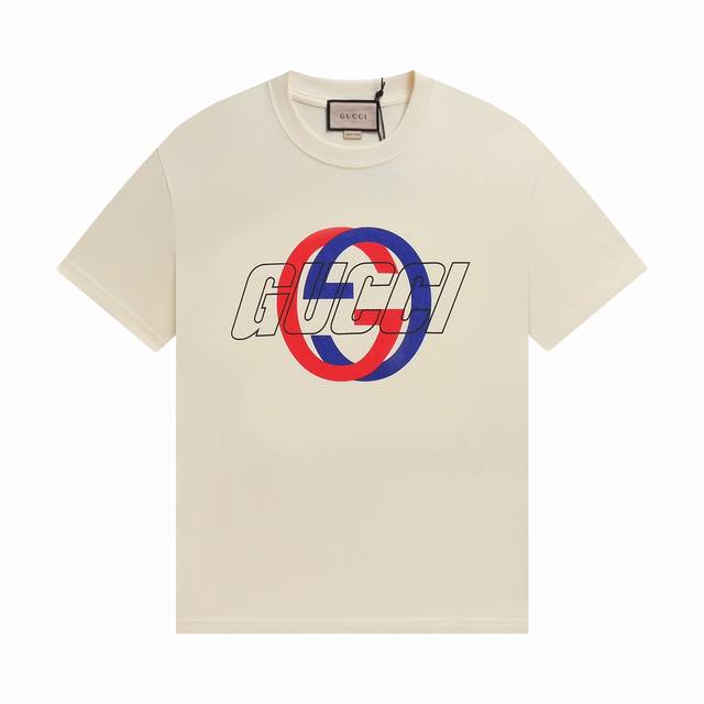8842# Gucci新品！2025早春系列高克重短袖 选用客供定制针织100%纯棉面打造,面料手感细腻，厚实有质感的纯棉布 高密度的机织工艺，如棉絮般柔紧致舒