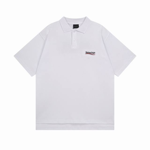 Balenciaga 巴黎世家2025 Ss 新款前后海浪花可乐刺绣Polo衫短袖 本市场No.1的质量 真正天花板品质 前后片开叉设计设计感十足 全部原版开发