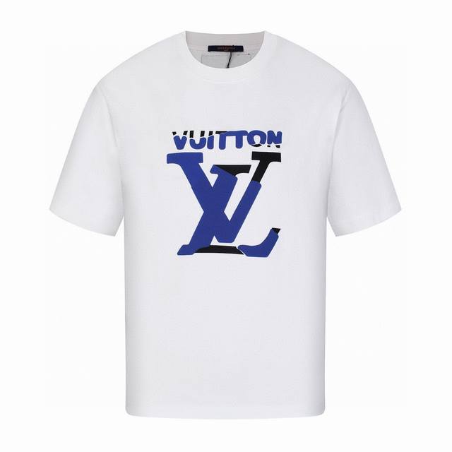 路易威登 Louis Vuitton 夏季新款 压胶印花字母撞色拼接圆领短袖T恤 图案色彩鲜明饱满, 质感清晰，将整体风格以及想要表达传递的精髓理念都完美呈现,
