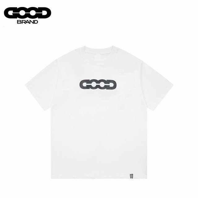 Goodbrand 25Ss 爆裂纹印花经典款短袖T恤 采用订色订染毛圈纯棉衣面，250G双股双纱，手感舒适 进口针织针梳棉进行制作，搭配320G1*1螺纹，同