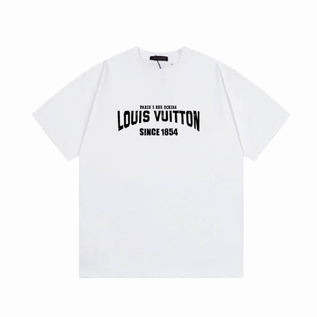 6665# Lv 路易威登 2025 Logo印花圆领套头短袖 26S 双纱纯棉2 克 尺寸 Xs-L