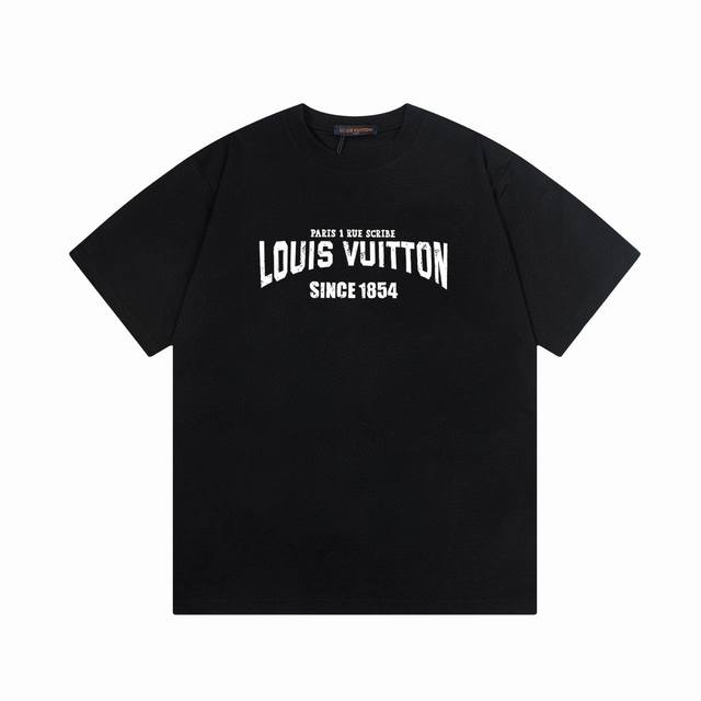 6665# Lv 路易威登 2025 Logo印花圆领套头短袖 26S 双纱纯棉2 克 尺寸 Xs-L