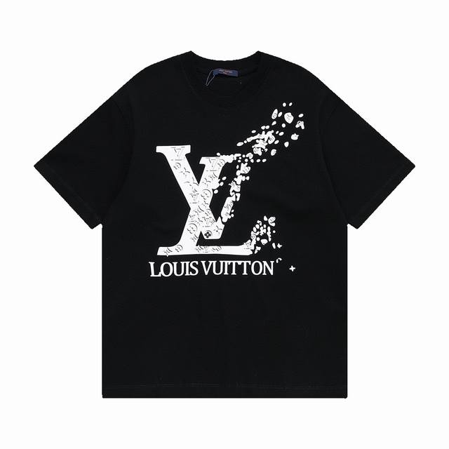 6663# 款式：路易威登Lv标志溶解短袖- 颜色：图片色 码数: Xs-L 面料：2 克双织纯棉 辅料：全套定制辅料 无性别区分 男女同款