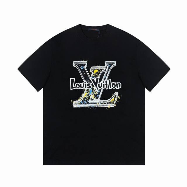 6662# Lv 路易威登短袖 32支Ss夏季新款短袖T恤，品牌特色的Logo工艺，个性艺术系列全网独家首发 百搭款细节处理完美250克纯棉面料十分精致 原版面