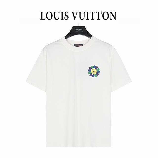 Louis Vuitton 路易威登 25Ss 向日葵彩绘涂鸦大Logo短袖T恤 面料采用高克重260G重精梳棉，定制1:1螺纹，面料舒适亲肤无异感， 制定染面