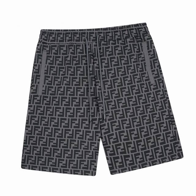 芬迪 Fendi 夏季新款 经典双F老花满印休闲短裤，定制毛圈面料，定制定染，整体手感舒适，上身时尚有型，做工精湛！ Color：卡其色 灰色 Size：Xs