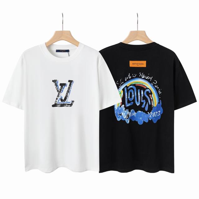 6642# Louis Vuitton 路易威登 秀场限定25Ss新款宇航员 印花Logo标识圆领短袖. 手感非常舒服 春夏最新砖柜同步 Os落肩版型 时尚又个