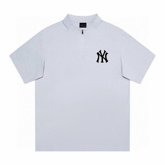 Mlb-Ny 韩国新款半拉链户外休闲短袖防晒速干透气 面料绝对市场独有 2025年顶级迪桑离子 吸湿排汗功能那更加必须！面料亲肤舒爽，不粘身不黏腻！排汗吸湿！，