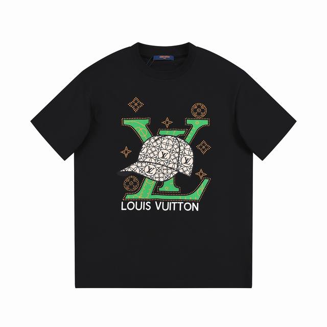 6618# Louis Vuitton 路易威登 秀场限定25Ss新款宇航员 印花Logo标识圆领短袖. 手感非常舒服 春夏最新砖柜同步 Os落肩版型 时尚又个