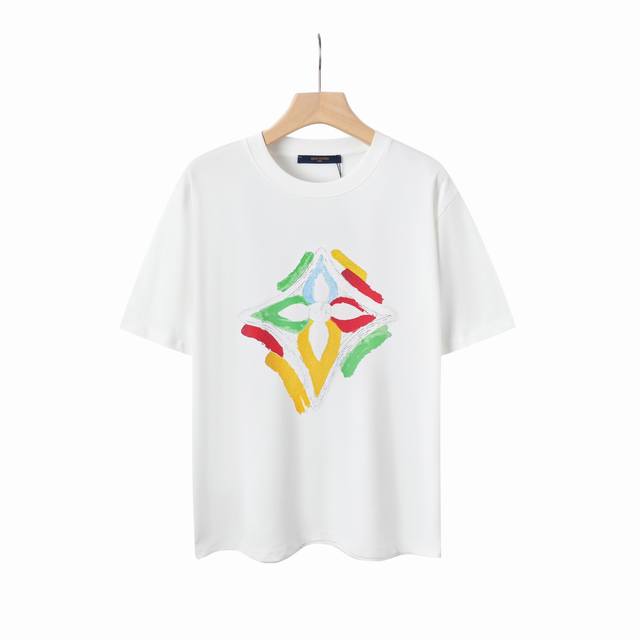 Louis Vuitton 路易威登 秀场限定23Ss新款宇航员 黑白印花男女同款纯棉短袖T恤 原版面料 官方同款 定制2 双股32支双纱纯棉精梳 面料 手感非