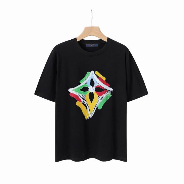 Louis Vuitton 路易威登 秀场限定23Ss新款宇航员 黑白印花男女同款纯棉短袖T恤 原版面料 官方同款 定制2 双股32支双纱纯棉精梳 面料 手感非