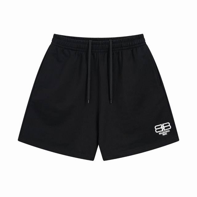 Balenciaga 巴黎世家2025 Ss 新款双B经典Logo刺绣短裤 本市场No.1的质量 真正天花板品质 全部原版开发注意细节图 避免被盗图商家混发 正