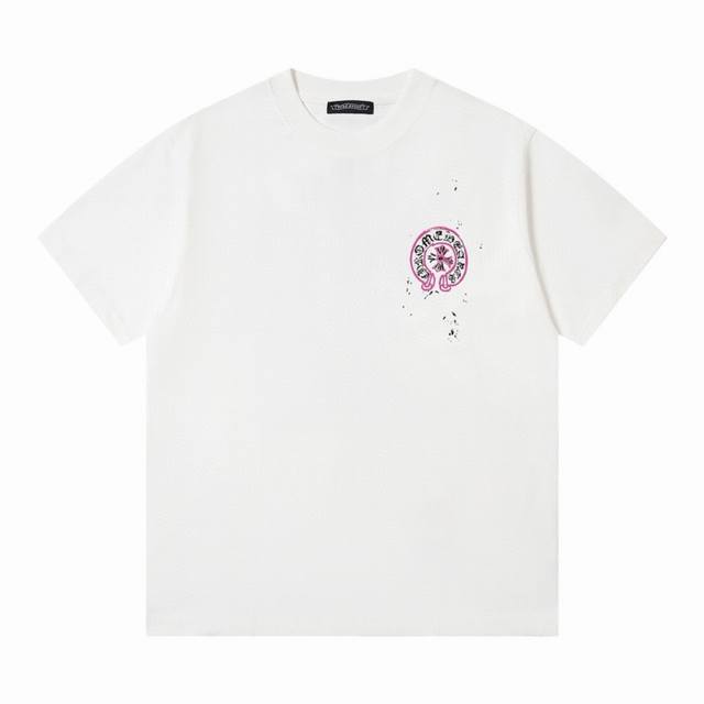 Chrome Hearts Ch 克罗心 落樱十字架印花情侣圆领短袖T恤-顶级版本 Color：黑色 白色 Size：S M L Xl Number：25083