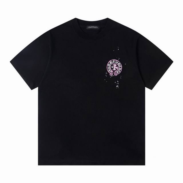 Chrome Hearts Ch 克罗心 落樱十字架印花情侣圆领短袖T恤-顶级版本 Color：黑色 白色 Size：S M L Xl Number：25083