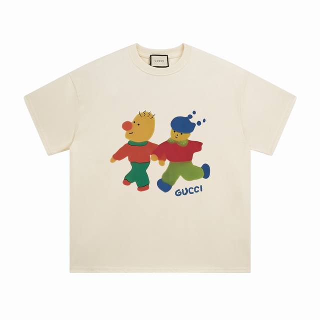 款号：G2875 Gucci新品！动物系列 直喷印花款式 选用客供定制针织100%纯棉面打造,面料手感细腻，厚实有质感的纯棉布 高密度的机织工艺，如棉絮般柔紧致