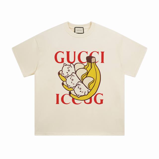 款号：G2873 Gucci新品！动物系列 直喷印花款式 选用客供定制针织100%纯棉面打造,面料手感细腻，厚实有质感的纯棉布 高密度的机织工艺，如棉絮般柔紧致