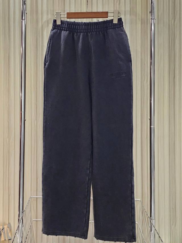 Balenciaga Ss25 Logo刺绣洗水 炒盐做旧效果 中腰设计 休闲宽松版型 颜色: 黑色 码数:Xs S M L 款号:K009#