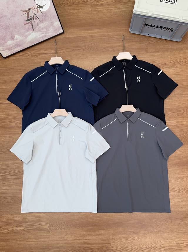 昂跑25年夏季新品男士翻领速干吸湿运动抗菌Polo衫 立体切割剪裁 经典Polo领三粒扣开襟 工装风设计，打破常规翻领，穿出不一样的感觉！特定凉感科技面料，舒适