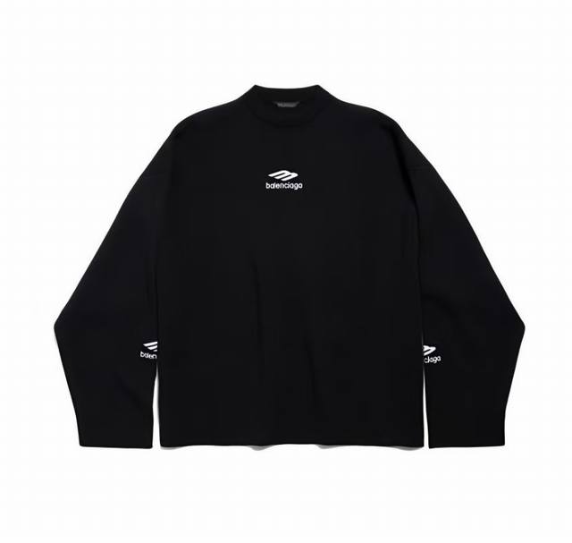 Balenciaga 巴黎世家 Fw24 Skiwear系列 Logo绣花圆领套头长袖毛衣 宽松版型 男女同款 颜色: 黑色 白色 码数: S M L 款号: