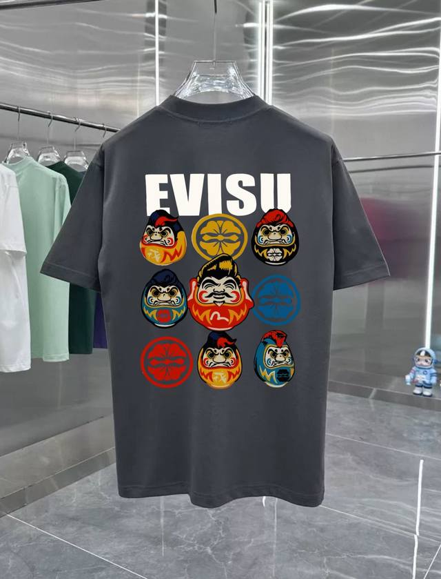福神不倒翁系列 专柜款复古情侣 印花短袖T落肩袖 重磅2 G精梳棉材质 透气舒适 进口外贸级专柜印花，随意搓洗不褪色不变形。 情侣款 男女同款哦