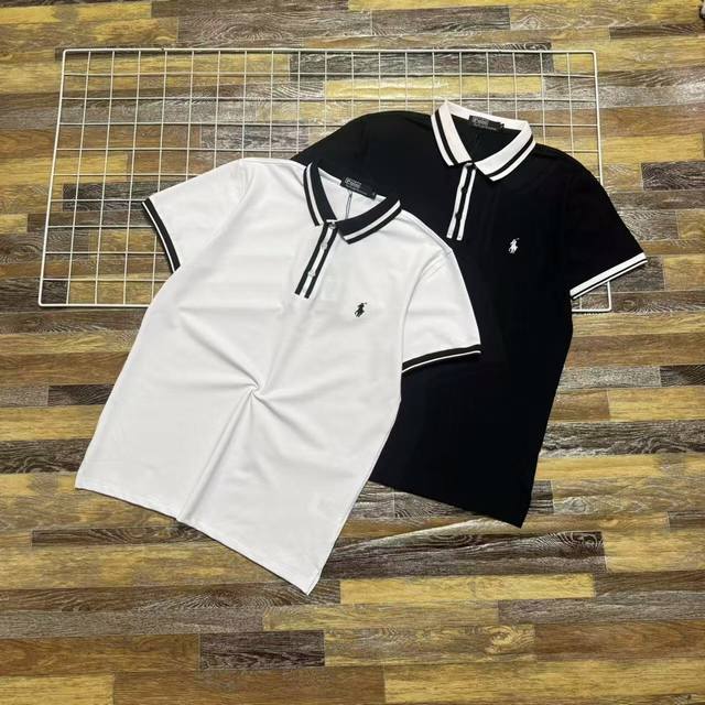 新款上新 独家爆款推荐2025新款Ralph Lauren拉夫劳伦保罗三粒扣胸前刺绣小标拼接拼色男女情侣同款翻领Polo衫短袖 专柜同步64支定制级别双重水洗珠