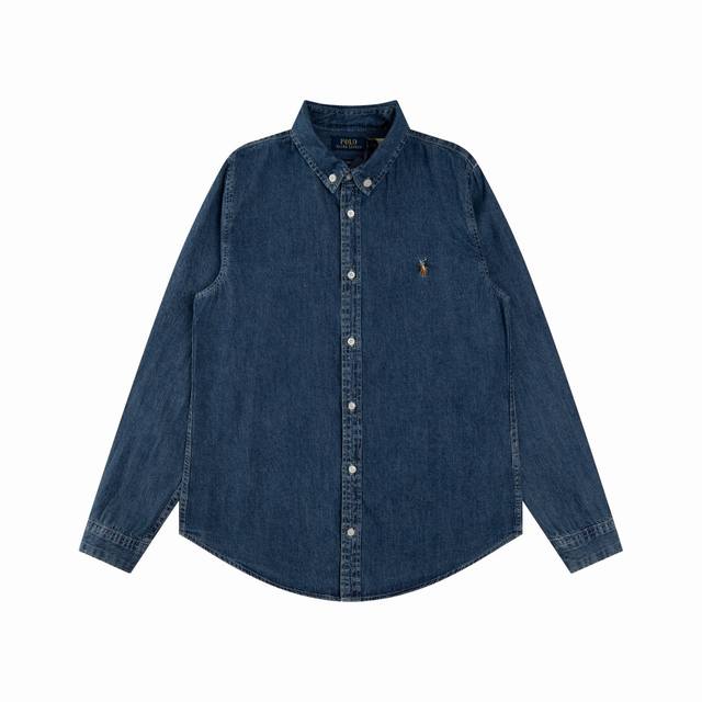 R27 Ralph Lauren 拉夫劳伦胸前经典战马Logo小马刺绣翻领长袖牛仔衬衫休闲宽松外套 Rrl是拉夫劳伦中的一个高端系列，一款牛仔裤的价格P官网在售