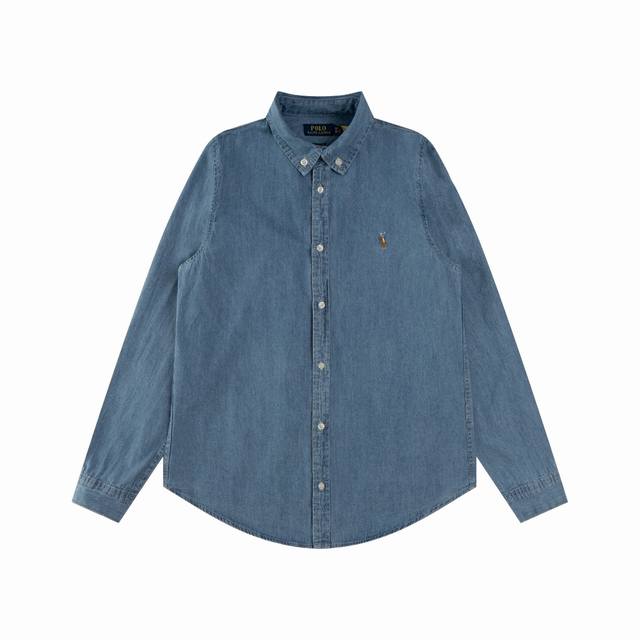 R27 Ralph Lauren 拉夫劳伦胸前经典战马Logo小马刺绣翻领长袖牛仔衬衫休闲宽松外套 Rrl是拉夫劳伦中的一个高端系列，一款牛仔裤的价格P官网在售