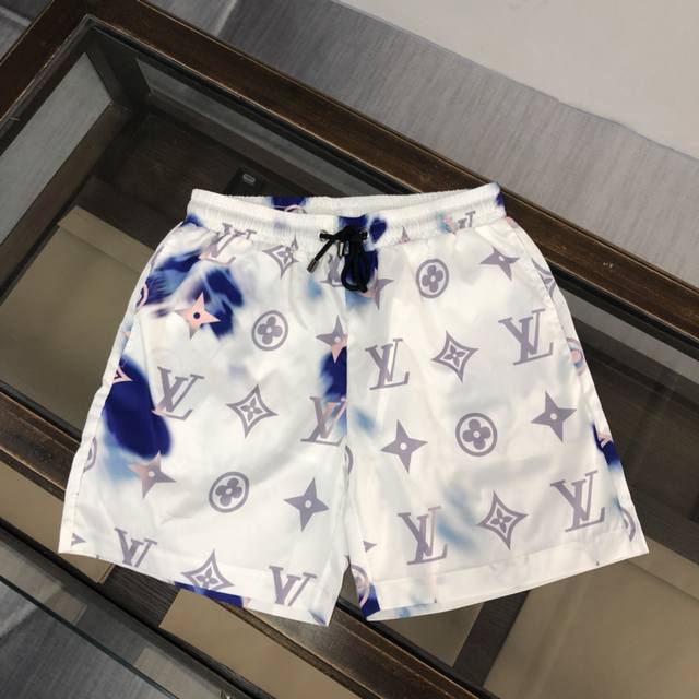 Lv 官网走秀款 Lns网红爆款沙滩裤 满花沙滩裤 内带网纱里布 松身透气 居家旅游必备佳品 码数：M-3Xl