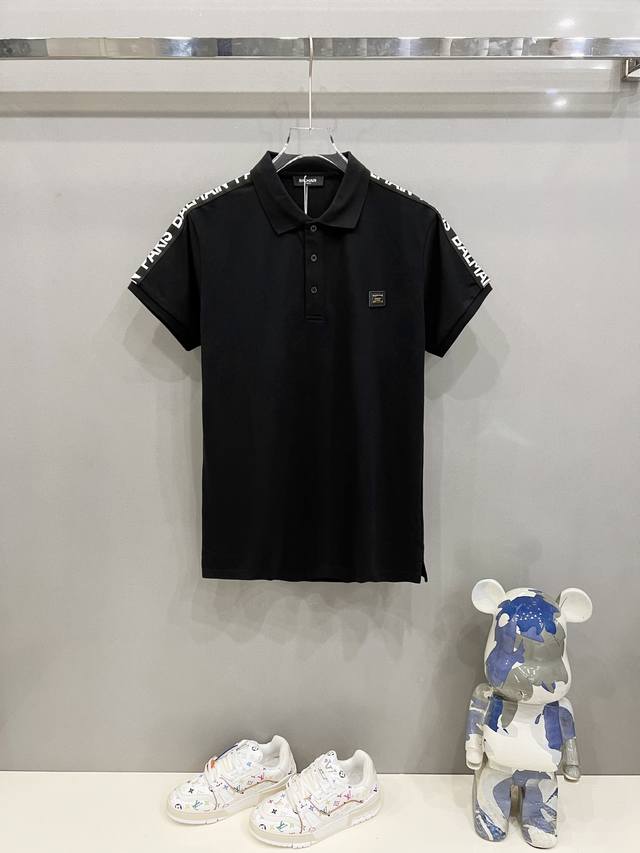Balmain 巴尔曼 翻领Polo衫 五金铁牌字母Logo徽章织带手袖拼接 官方同步 商务首选 时尚个性 百搭潮流 纯原品质 原版面料 吊牌 领标 水洗麦 三