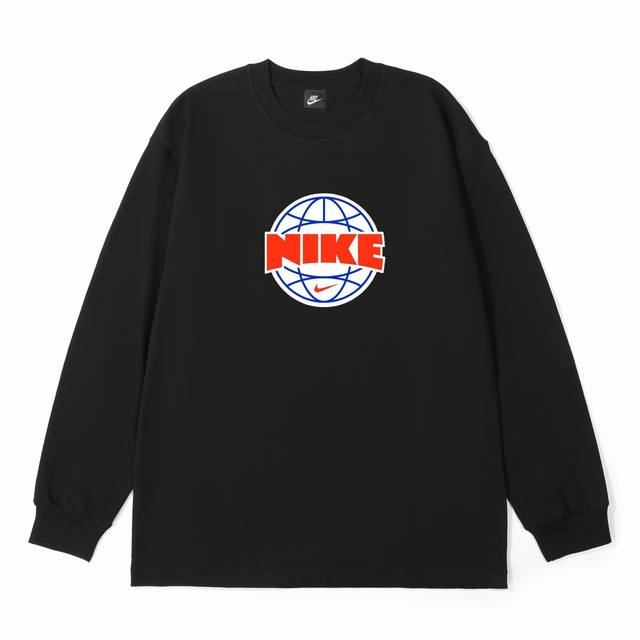 供 Nike耐克环球Logo印花棉质长袖T恤 定制主标 辅料 水洗齐全 进口高清细腻印花 甄选280克32支紧密纺双纱纯棉面料 质感厚实但是透气性良好 有一定厚