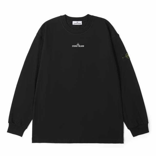 供 Stone Island石头岛印花棉质长袖T恤 定制主标 辅料 水洗齐全 高清细腻印花 纽扣全部开模 甄选280克32支紧密纺双纱纯棉面料 质感厚实但是透气