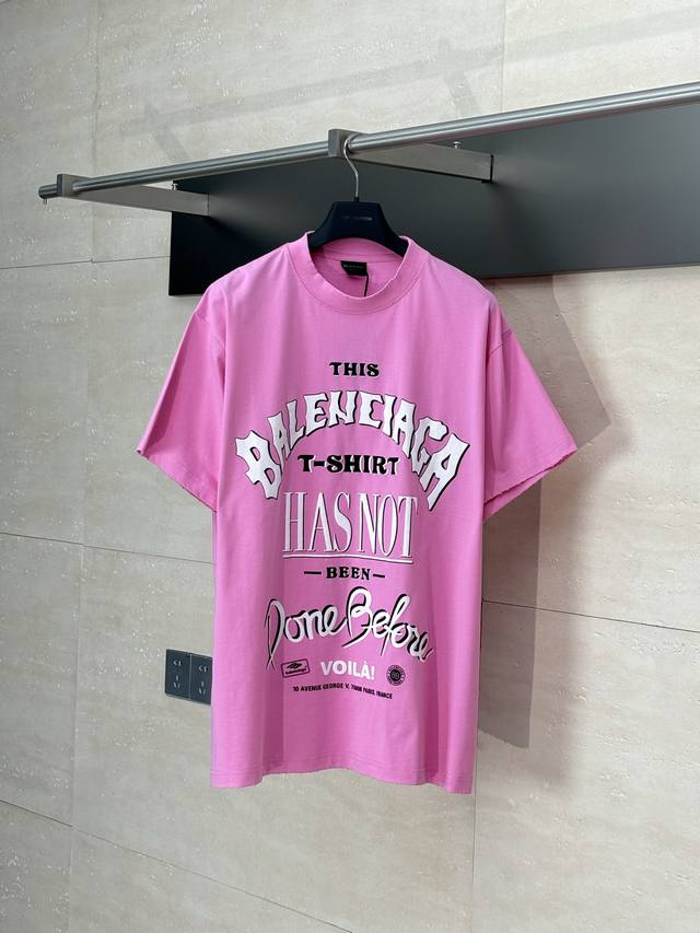 Balenciag* 巴黎Blcg发泡印花圆领短袖 原版开发定织面料工艺洗水处理 高克重280克面料 质感十足 布面干净 柔软舒适 .索罗娜螺纹定染无色差 复古