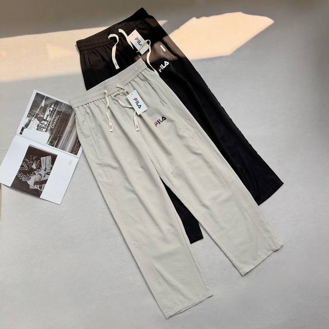 Fila 斐乐2025夏新款锦纶冰丝裤防晒休闲裤 强列推荐的最舒服丝滑的冰丝长裤！！超大弹力！上身太舒服！ 山东青岛代工，速度捡漏！ 夏季清凉神器，免抗烫皱四面
