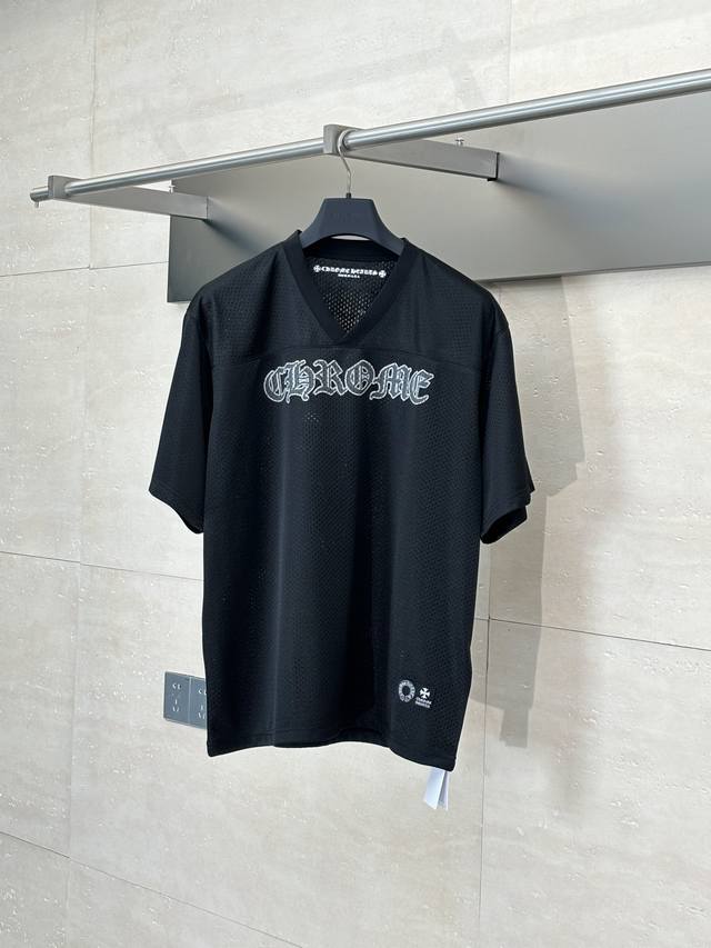 Chrome Heart* Ch克罗心 25Ss 网眼闪粉冰球服短袖 面料采用高密100D鸟眼布 双面网眼定位非常耗时 人工损耗成本很高 非市面上单层薄透底垃圾