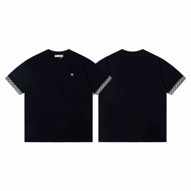 款号：Y170 迪奥Dior经典小标绣花袖边满印Logo设计短袖T恤 正儿八经280克纯棉双砂面料 所有面料均已提前做过缩水 品质第一 所见即所得 不会洗一次版