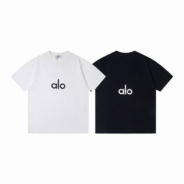 款号：Y186 Alo Yoga经典字母Logo3D立体印花情侣款短袖T恤 正儿八经280克纯棉双砂面料 所有面料均已提前做过缩水 品质第一 所见即所得 不会洗