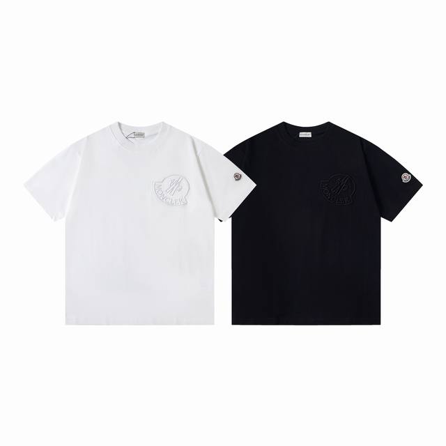 款号：Y141 蒙口 Moncler胸口3D立体万针精密刺绣大标短袖T恤 正儿八经270克纯棉双砂面料 所有面料均已提前做过缩水 品质第一 所见即所得 不会洗一