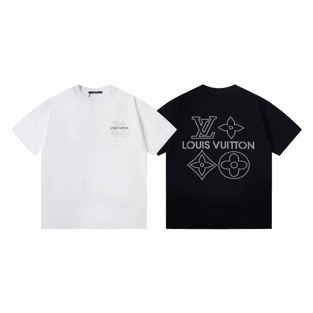 款号：Y139 Lv 路易威登最新白珍珠烫钻3D立体字母烫印设计短袖T恤 正儿八经270克纯棉双砂面料 所有面料均已提前做过缩水 品质第一 所见即所得 不会洗一