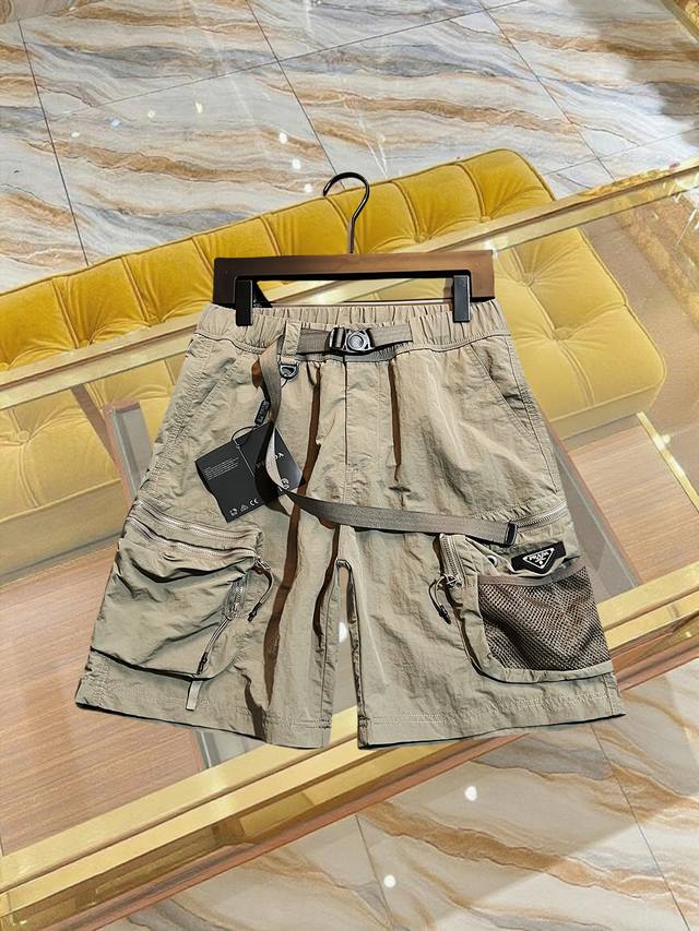 Prad* 25Ss多功能短裤 定织定染科技帆布面料 定织扁机罗纹 完美还原 开模最新联名五金 Sizr：S M L Xl Xxl