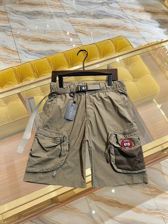 Gucc* 25Ss多功能短裤 定织定染科技帆布面料 定织扁机罗纹 完美还原 开模最新联名五金 Sizr：S M L Xl Xxl
