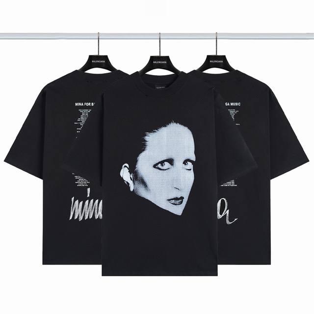 巴黎世家Balenciaga 歌星Mia联名直喷短袖 颜色：黑色 尺码：Xs-L